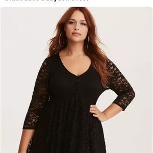 Torrid Size 2 Black Lace Skater Dress
